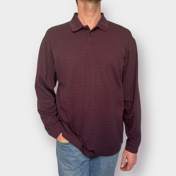 Y2K Van Heusen Burgundy Black Collared Top - Picture 2 of 5